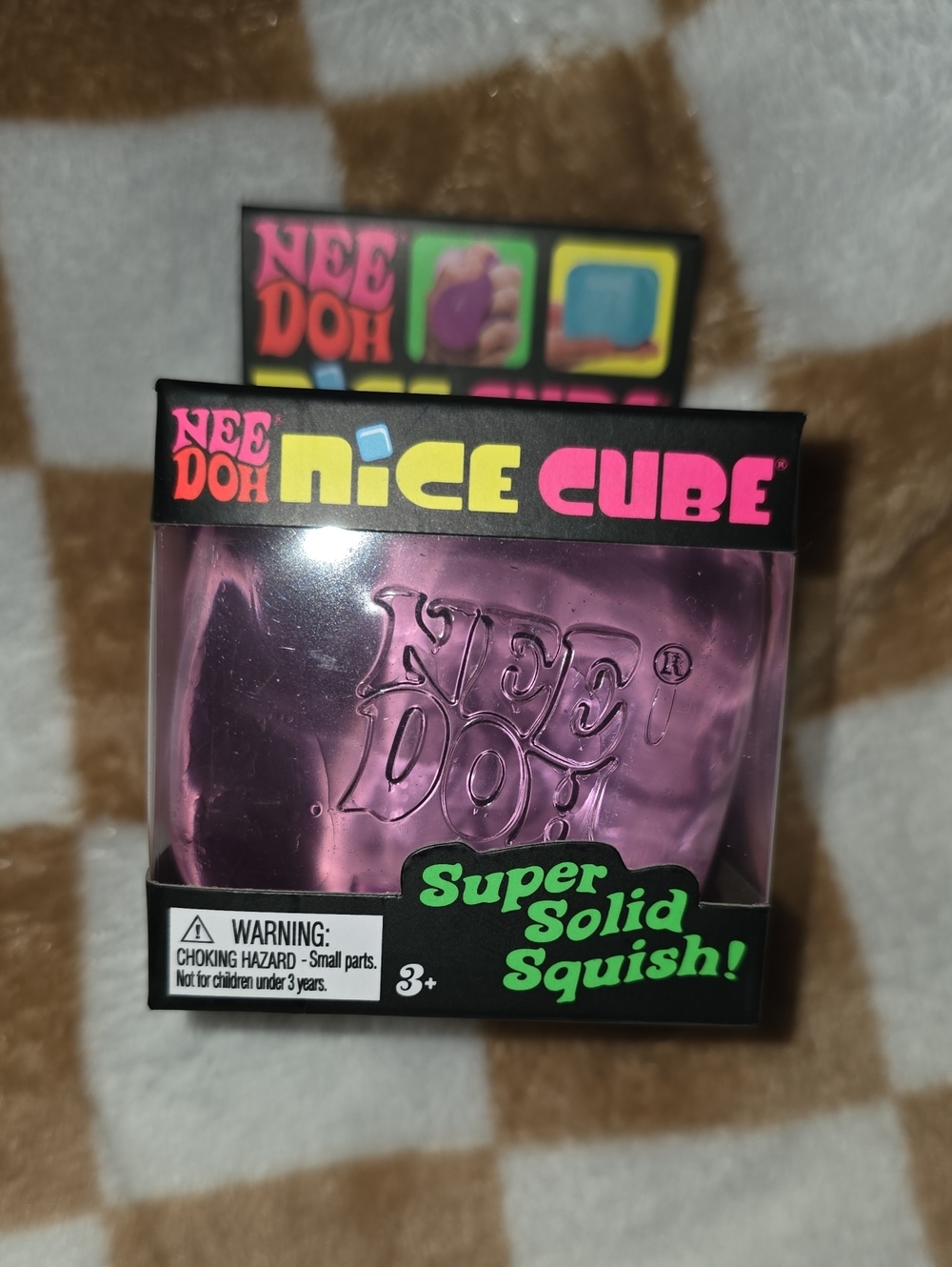 Nee Doh Nice Cube - Pink Clear Squish Toy